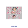 Wholesale 2/4/8pcs Vintage Retro Cartoon Girl Character Print Mini Cup Keychain Sticker OLY Exclusive