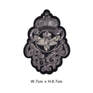 Black and gray bat badge