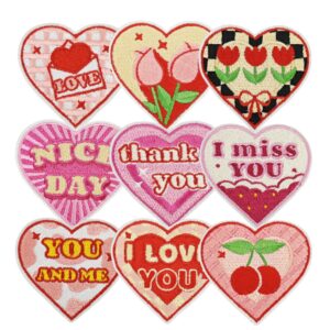 oly-cd639b20375c391521f351b6932ab0fd Wholesale Love Heart Grid Embroidery Patches 9 Pack Style DIY Accessory