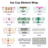 Wholesale 8pcs Halloween Calavera Vintage 3oz Cup Stickers Wrap OLY Exclusive
