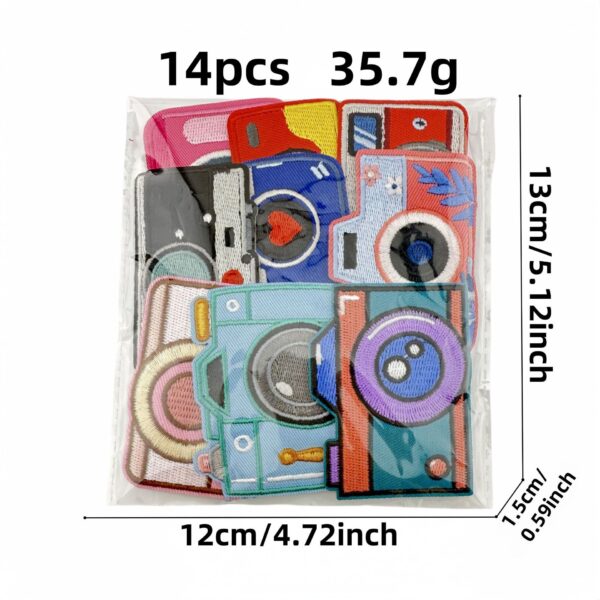 oly-cd87527f47463a88ddd0af12749d79e8 Wholesale Polyester Embroidery Patch Cartoon Camera Decorative Accessory for Party Resale