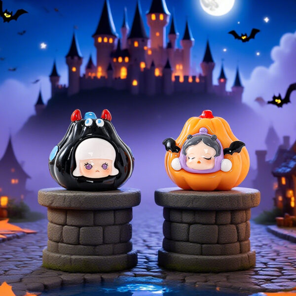 Wholesale Halloween Double-Sided Pumpkin Head Figure Set - 10 Styles, Car Desk Decoration, Collection Toy Gift