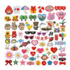 Wholesale Polyester Thread Embroidered Cartoon Bear & Pink Rabbit Patches, Fashion Accessory for Clothing, Resale