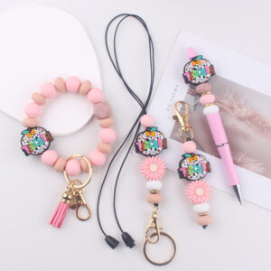 Wholesale Silicone Keychain Wristlet Creative DIY Teacher's Day Gift Boutique Resale