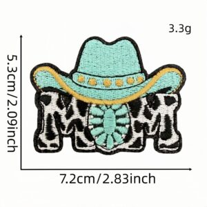 Turquoise denim patch 5#