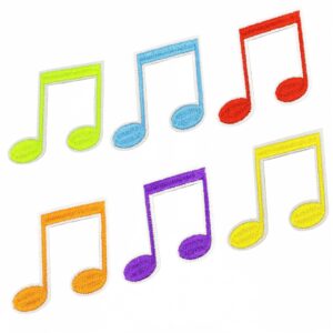 Musical note cloth sticker set (6) pack of 35#