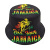 Wholesale Trendy Bucket Hat with ONE LOVE Jamaica Coconut Tree Print Sun Protection Outdoor Hat