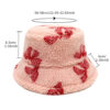 Wholesale Bow Jacquard Lamb Fleece Fisherman Hat Winter Bucket Hat