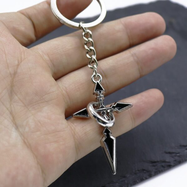 Wholesale Zinc Alloy Vintage Punk Cross Keychain Pendant Black Car Key Accessory