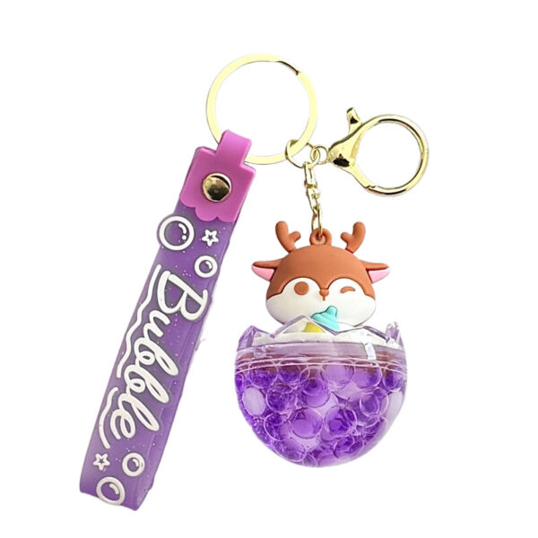 Wholesale Cute Cartoon Animal Oil filled Eggshell Keychain Acrylic Bag Charm Gift