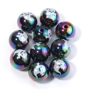 Black ghost beads / About 16mm, hole about 2.8mm (about 22g/pack)