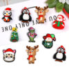 Wholesale Silicone Christmas Croc Shoe Charms Festive Elk Design Electroplated Finish DIY Jewelry Accessory for Gift or Boutique Resale