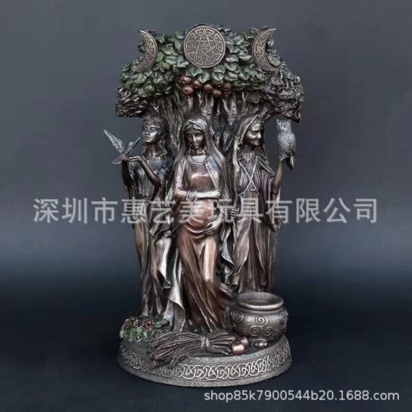 Wholesale Dark Triple Goddess Greek Celtic Resin Statue Home Decor Gift