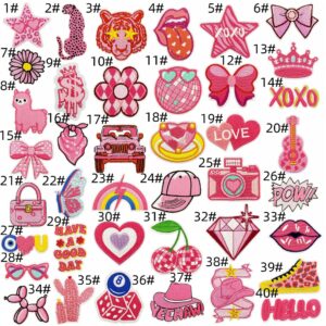Pink series cloth patch set 40 pieces