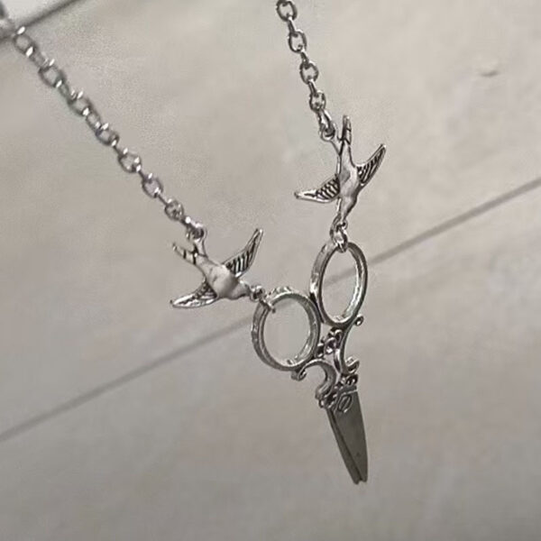 oly-ce3a6d17e6e04fb6685dac26807b3b03 Wholesale Punk Vintage Silver Scissor Pendant Necklace Gothic Fashion Jewelry Gift