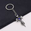 oly-ce41ab29d1eef6b5641f1673a494be37 Wholesale Zinc Alloy Vintage Cross Snake Keychain, Sapphire Blue, Stylish Car Key Accessory for Unisex
