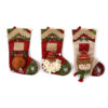 Wholesale European Style Cartoon Christmas Stocking, Polyester Three Dimensional Patchwork Hanging Decoration for Holiday Gift