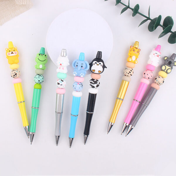 Wholesale Silicone Beaded Pen Cartoon Animal 3D DIY Creative Writing Pen for Resale