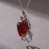 Wholesale Vintage Gothic Heart Necklace with Thorn Vine Flower Pendant Dark Gothic Jewelry Accessory for Resale