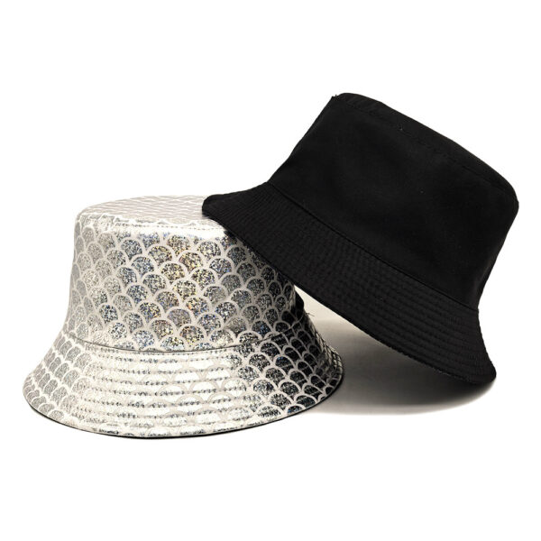 oly-ce51e3b46d2e6773060d5bda0e034a39 Wholesale Double Sided Fish Scale Pattern Bucket Hat Unisex Sun Protection Cap for Everyday