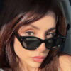 Wholesale Retro Square Frame Sunglasses with Rivet Details Trendy Women's Fashion Accessory for Outdoor Driving