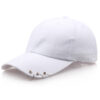 Wholesale Korean Style Three Ring Pin Baseball Cap Cotton Black Casual Hat for Adults