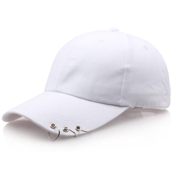 Wholesale Korean Style Three Ring Pin Baseball Cap Cotton Black Casual Hat for Adults