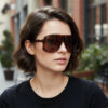 oly-ce85e4d8ed8f11cadd22332931088d05 Wholesale Retro Oversized Sunglasses with Ring Design Black Frame Grey Lens UV400 Fashion Accessory