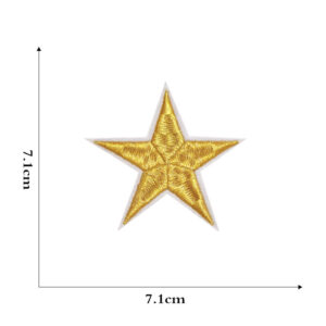 Gold five-pointed star large cloth sticker