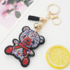 Wholesale Cute Cartoon Bear Rhinestone Keychain with Tassel White Alloy Bag Charm Boutique Resale