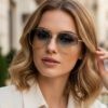 oly-ced682ea1f905a4b634275c05cffab85 Wholesale Gold Frame Double Beam Sunglasses Trendy Women's Fashion Accessory Gift