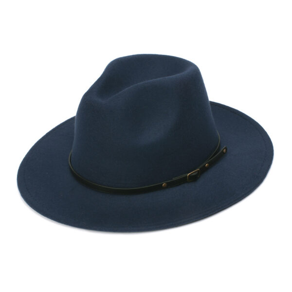 oly-cee099a8c66b3bae0bd6b48448d988a2 Wholesale Woolen Jazz Hat Wide Brim Flat Top Everyday Wear Fashion Accessory