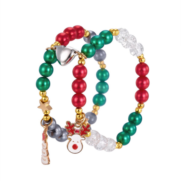 oly-cee53ec6130d51db8714cfc06e004e27 Wholesale Christmas Santa Tree Bell Love Magnet Couple Bracelet Fashion Jewelry Accessory Gift