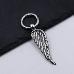 oly-cef40eada9c77c5c3189df643ae3490f Wholesale Angel Wings Alloy Keychain, Silver Fashion Accessory for Car Keys and Bags