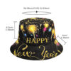 Wholesale Happy New Year Pattern Bucket Hat for Everyday Sun Protection