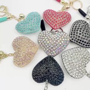Wholesale Crystal Heart Keychain Bag Charm Zinc Alloy Boutique Resale Accessory