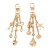 Wholesale Ocean Beach Themed Resin Keychain with Shell and Starfish Beads Boutique Resale Accessory