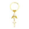 Wholesale Hollow Cross Angel Wings Baptism Keychain Set Decorative Fashion Accessory Gift