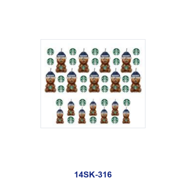 oly-cf58b38d1d95ed063777f09e13595115 Wholesale 2/4/8pcs Teddy Bear Theme Mini Cup Keychain Sticker