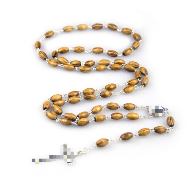 oly-cf5e71feea9bf09887d157c8a61d4bc9 Wholesale Cross Design Wooden Bead Necklace Natural Wood Pendant Religious Jewelry Gift