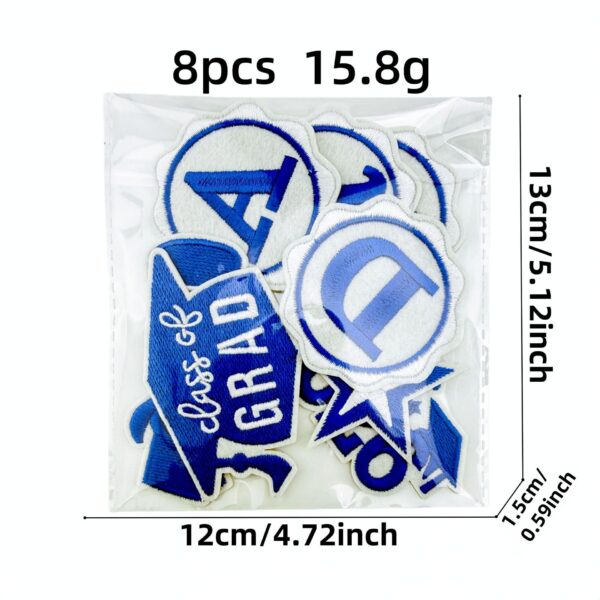 oly-cf5f808bb8d14979043a368584510304 Wholesale Embroidered Graduation Cloth Patch Blue Decorative Badge for Clothing Bags Everyday Use