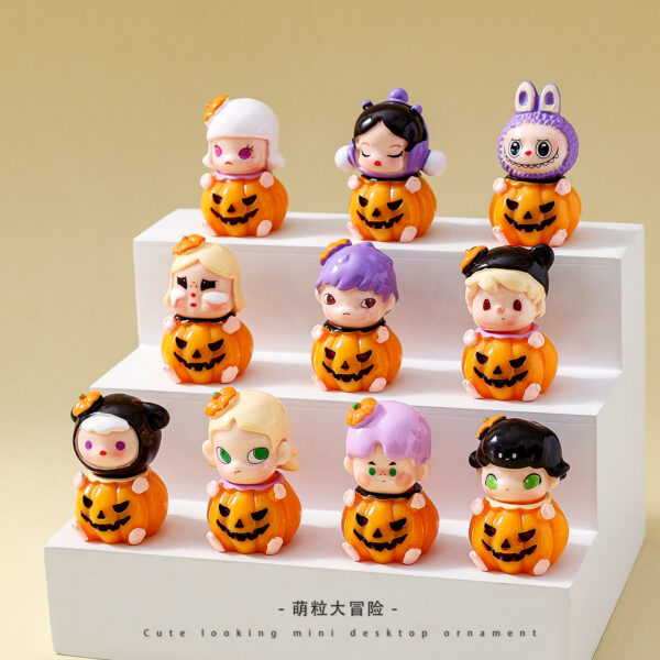 Wholesale Halloween Pumpkin Resin Figurine Set - 10 Styles Funny DIY Home Decor for Gift or Resale