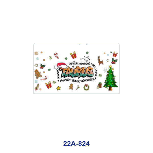 oly-cfaf0e2d282a05278c0df6ba53205bc3 Wholesale 5pcs Cheerful Graffiti Zodiac Letter Christmas Tree Gingerbread Candy Cane Gift Reindeer Snowflake Rose Teapot Mixed Decor Prints 16oz Cup UV DTF Wraps