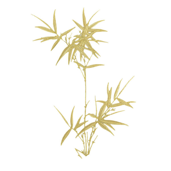 oly-cfdfa4dbd839d6c082661ba6afe1014f Wholesale Gold Embroidered Bamboo Patch Chinese Style Decorative Fabric Applique for Coat or Fashion Accessory