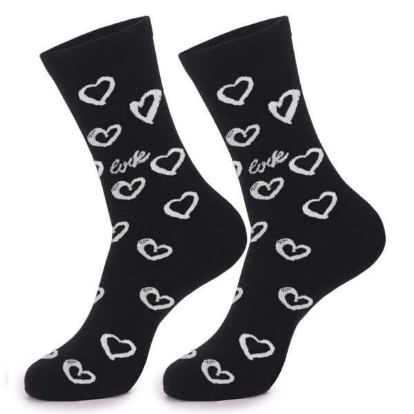 Wholesale Love Pattern Mid Calf Socks for Women Cotton Blend Knit Gift for Everyday Use