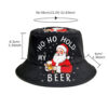 Wholesale Trendy Santa Claus Print Foldable Bucket Hat Sun Protection Unisex Fashion Accessory