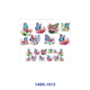 Wholesale 2/4/8pcs Watercolor Butterfly Floral Print Mini Cup Keychain Sticker