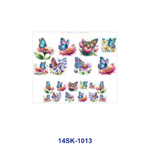 Wholesale 2/4/8pcs Watercolor Butterfly Floral Print Mini Cup Keychain Sticker