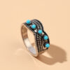 oly-d01f7316ea8f3293b5eebcf836976bff Wholesale Silver Electroplated Bohemian Turquoise Ring Fashion Jewelry Accessory for Boutique Resale