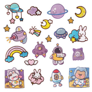 Planet cloth stickers (21) * Hot Melt Adhesive cloth stickers